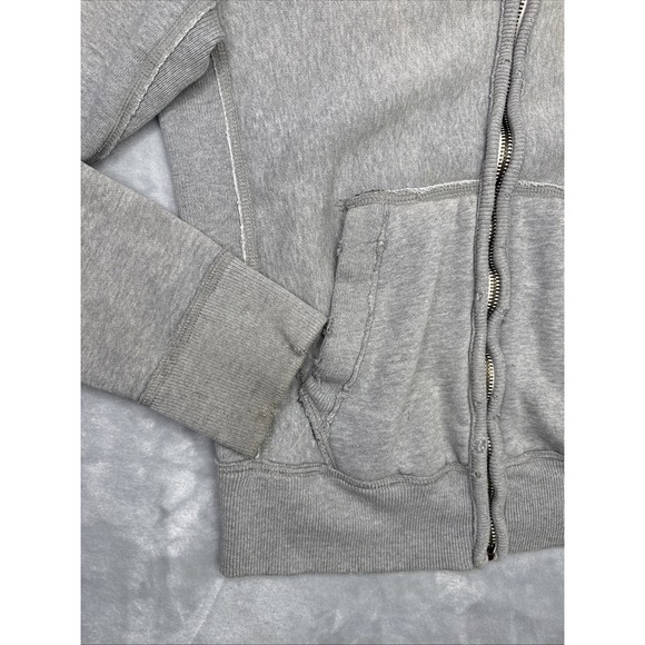 Abercrombie & Fitch Muscle Hoodie Sz L Vintage Y2K Heavyweight Distressed Zip Up - Picture 5 of 13